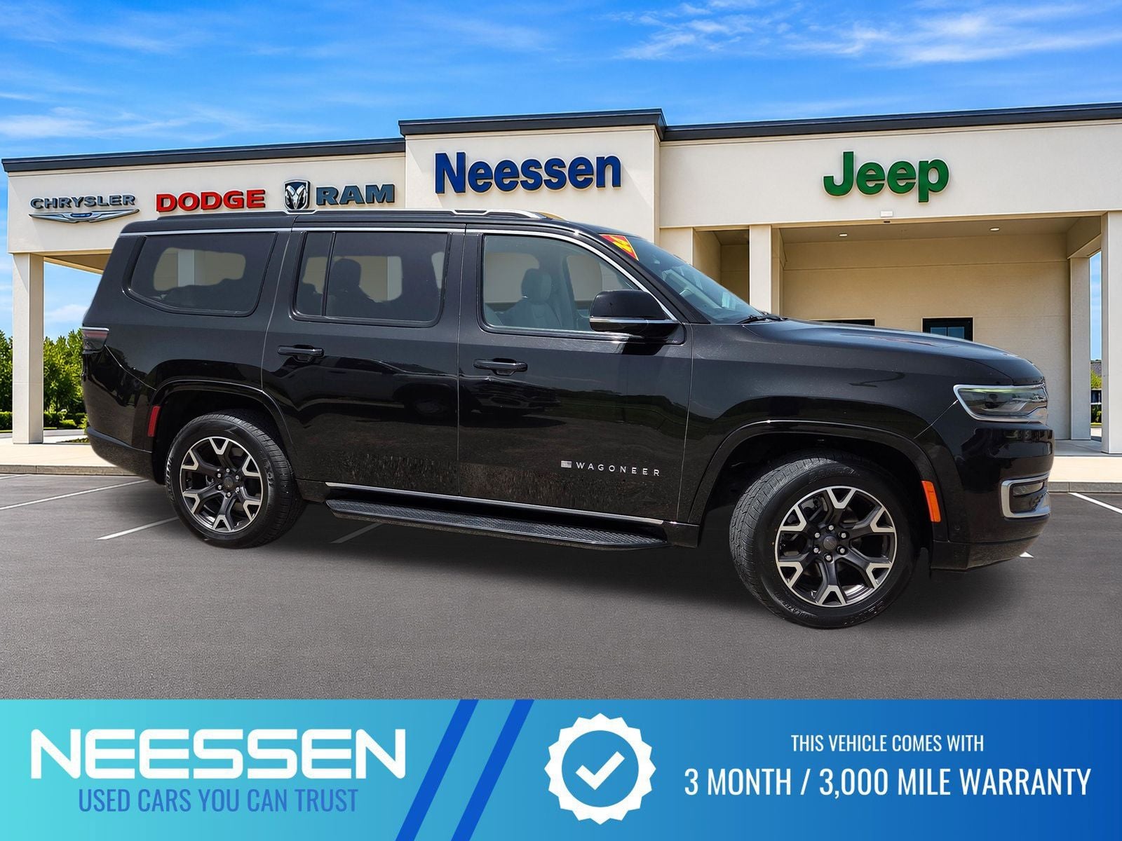 2024 Jeep Wagoneer Series III in Diamond Black — front three-quarter view