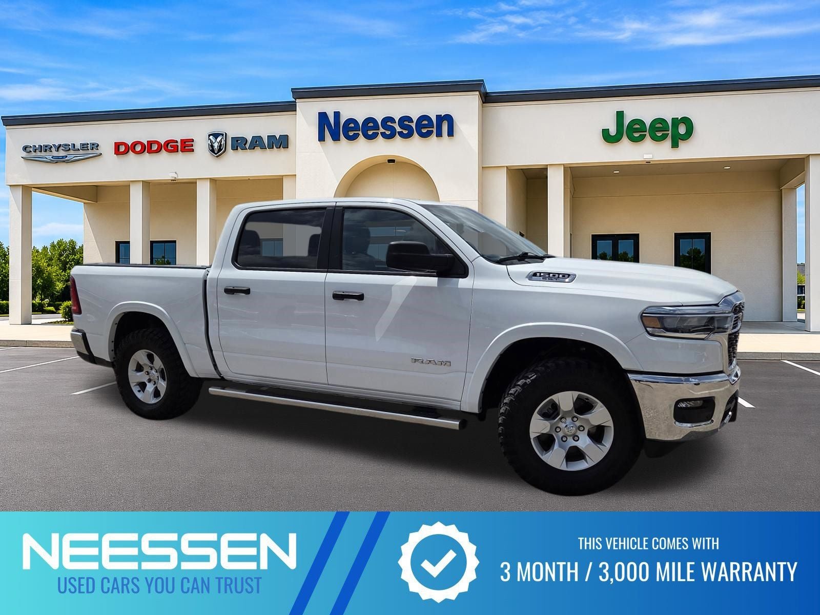 2025 RAM 1500 Big Horn/Lone Star in Bright White Clearcoat — front three-quarter view