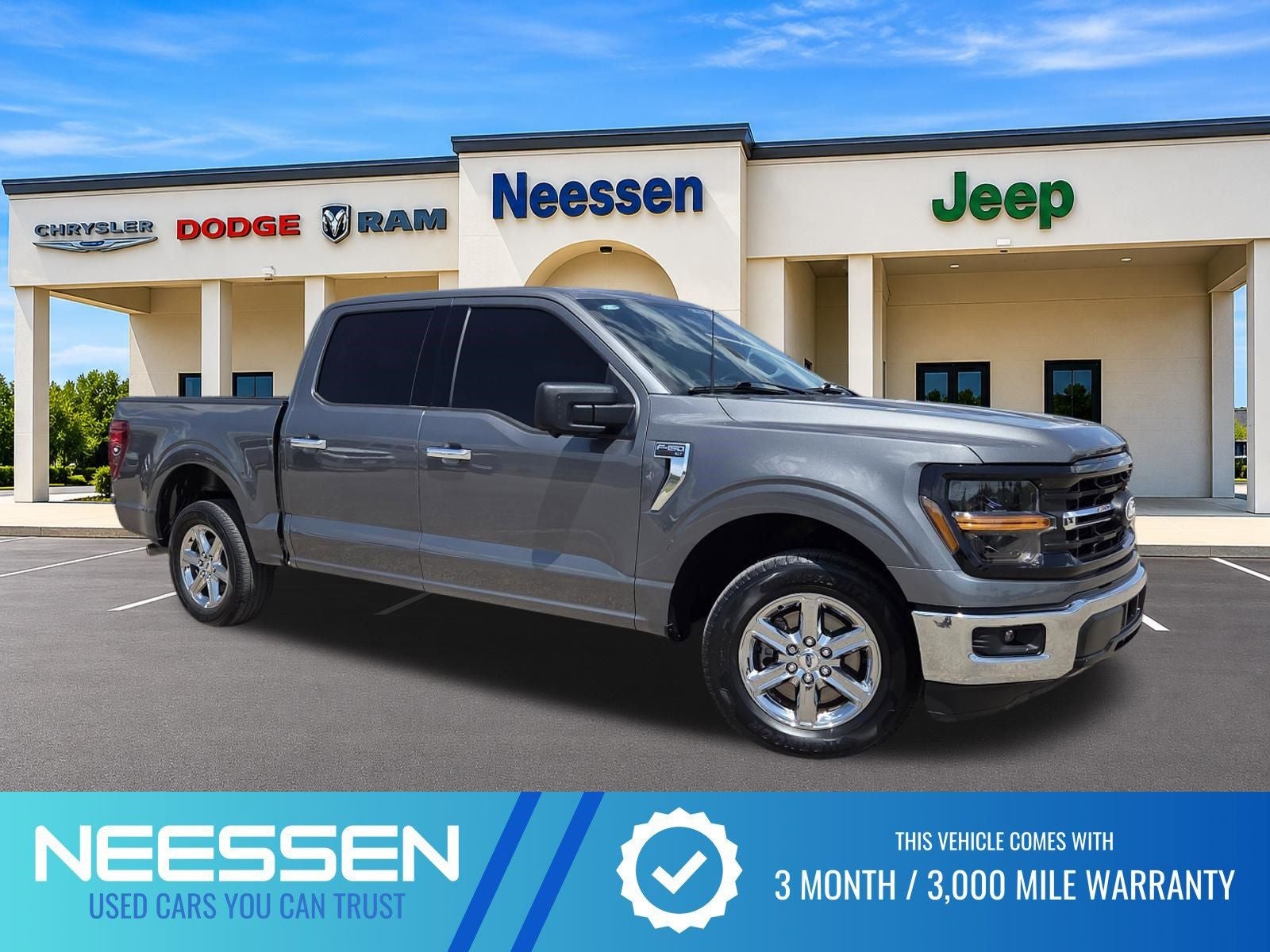 2024 Ford F-150 XLT in Gray Metallic — front three-quarter view