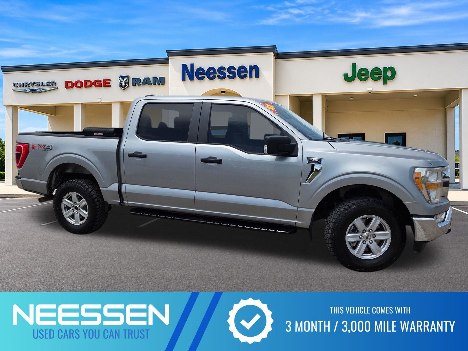 2021 Ford F-150 XLT in Silver Metallic — front three-quarter view