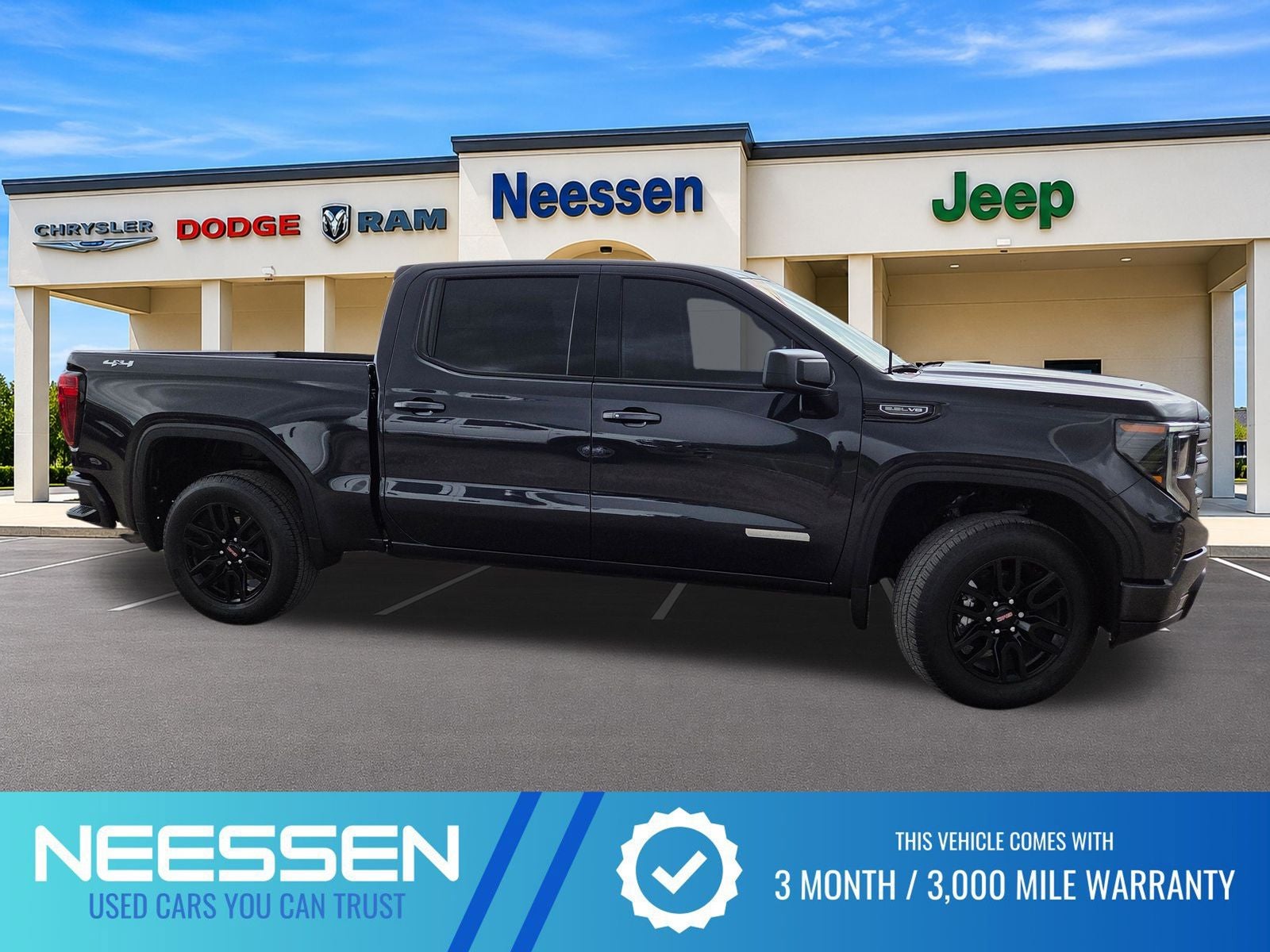2025 GMC Sierra 1500 Elevation in Titanium — front three-quarter view