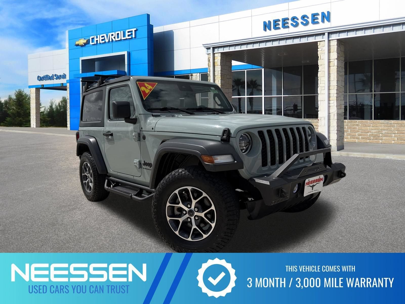 2024 Jeep Wrangler Sport S in Earl Clearcoat — front three-quarter view