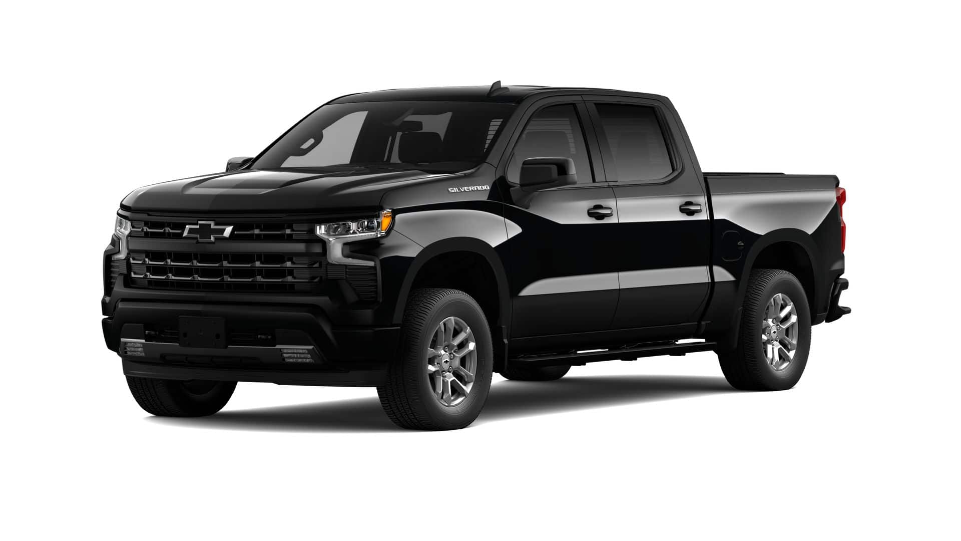 2026 Chevrolet Silverado 1500 RST in Black — front three-quarter view