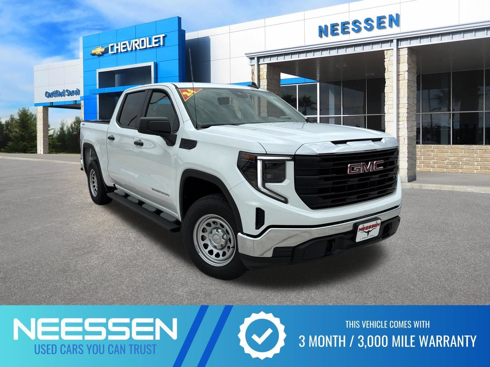 2024 GMC Sierra 1500 Pro in Summit White — front three-quarter view