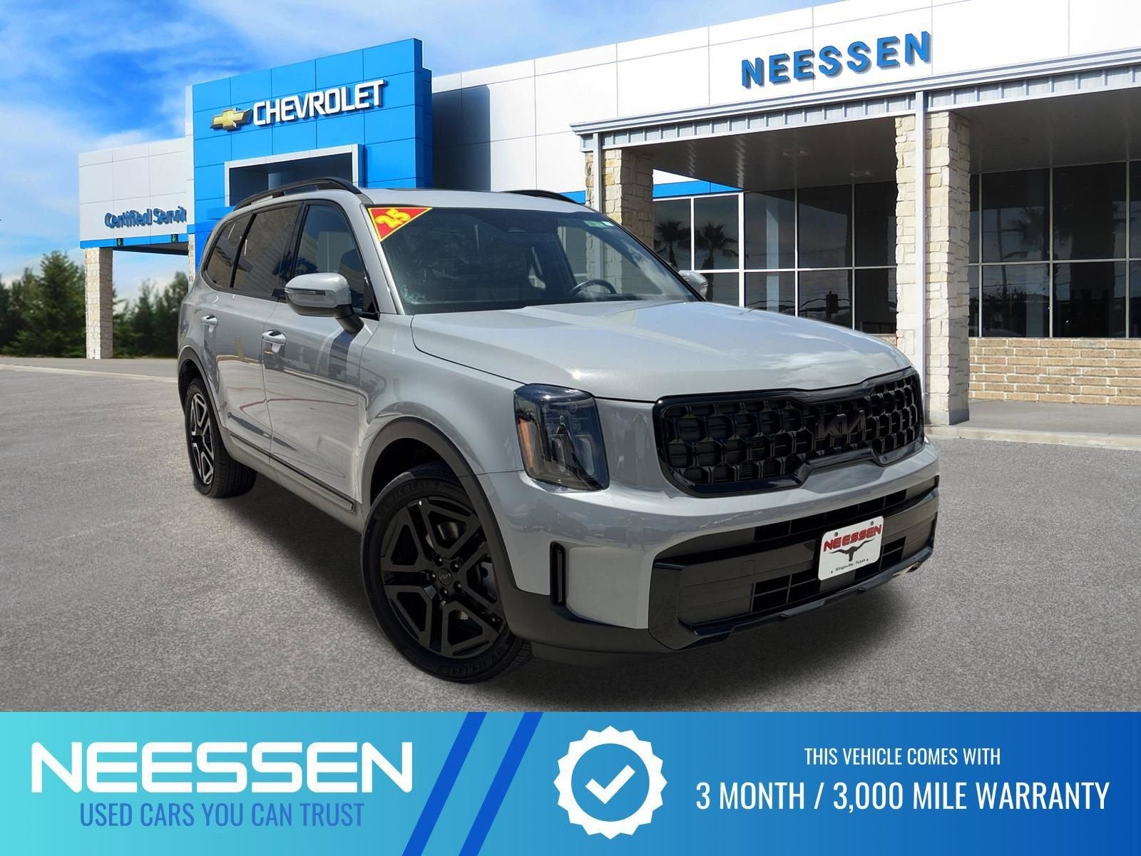 2025 Kia Telluride EX X-Line in Wolf Gray — front three-quarter view