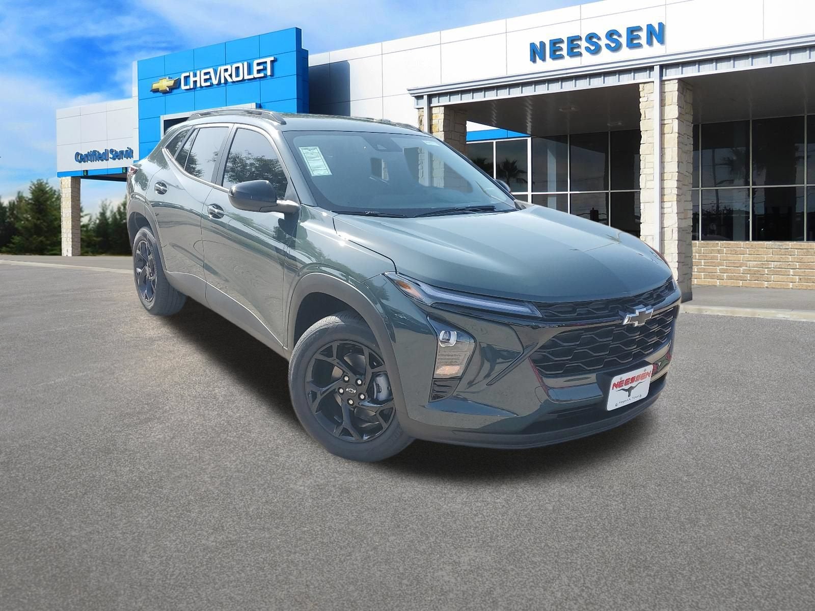 2026 Chevrolet Trax LT in Cypress Gray — front three-quarter view