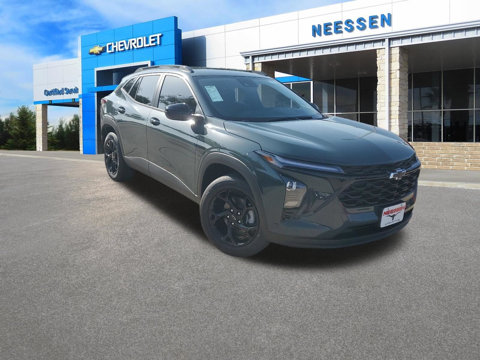 2026 Chevrolet Trax LT in Cypress Gray — front three-quarter view