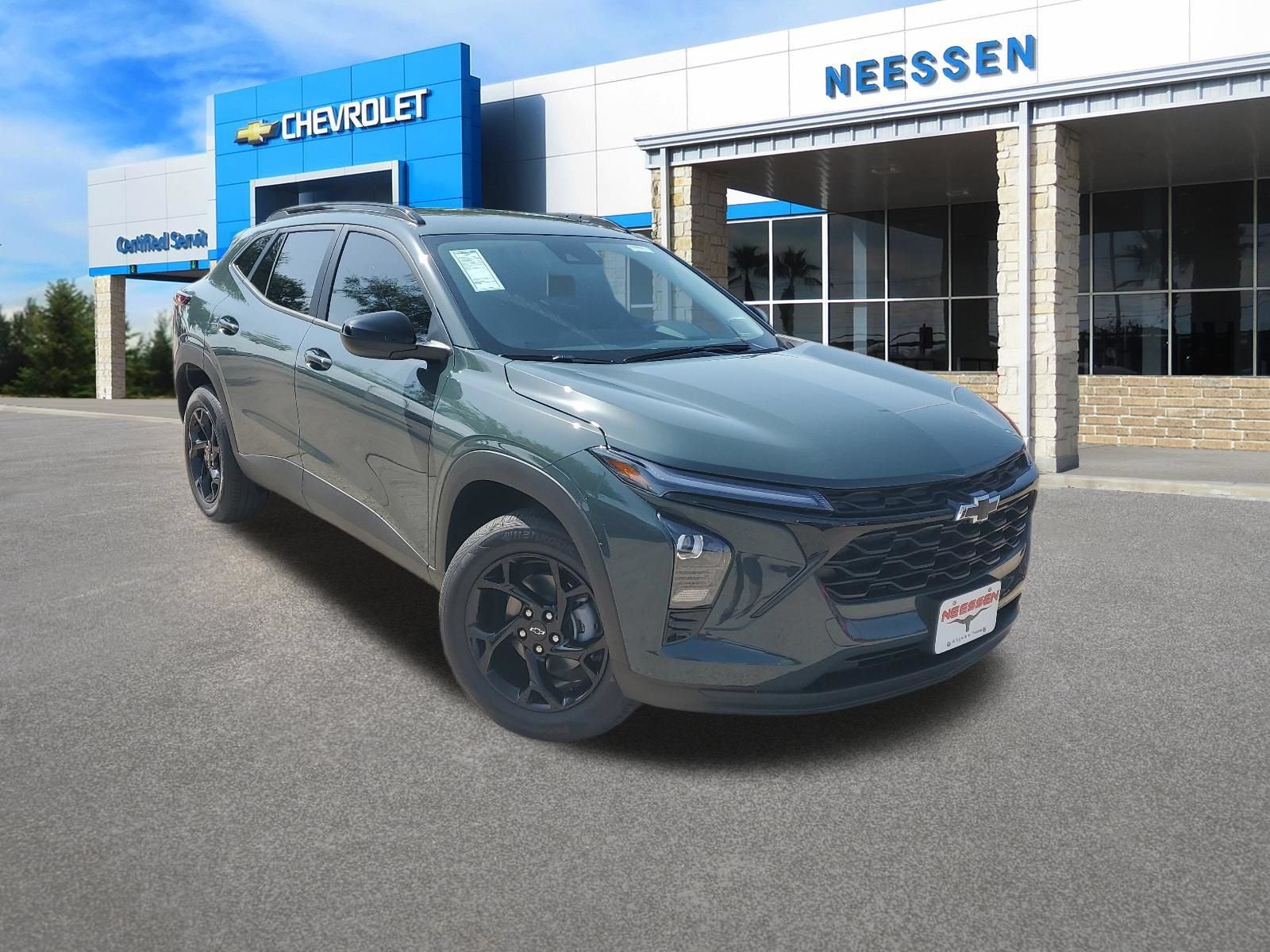 2026 Chevrolet Trax LT in Cypress Gray — front three-quarter view