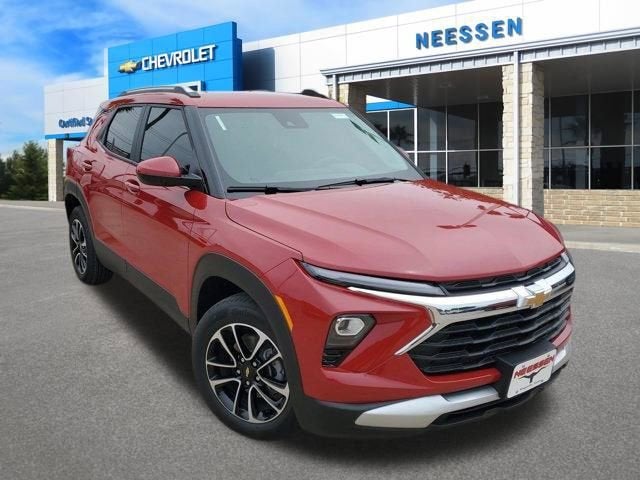2026 Chevrolet Trailblazer LT in Apex Red — front three-quarter view